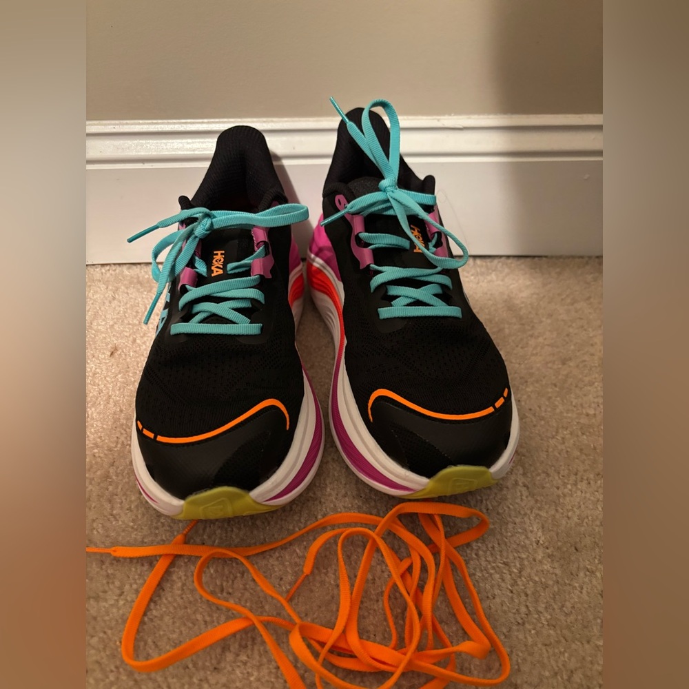 Hoka Skyward X Black/Electric Aqua